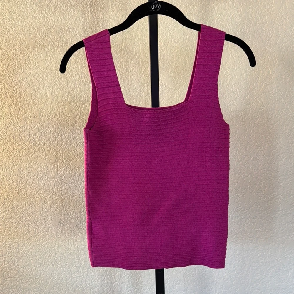 Amazon Pink Ribbed Fitted Tank Top - Picture 2 of 2